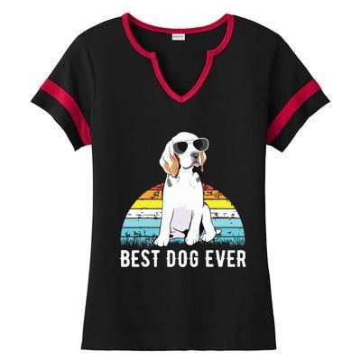 Beagle Dog Breed Funny Ladies Halftime Notch Neck Tee