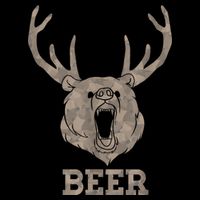 Bear Deer Beer Drinking Camo Antlers Hunting Camping Impact Tech Backpack