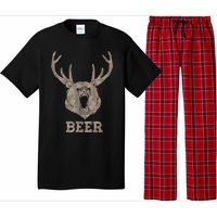 Bear Deer Beer Drinking Camo Antlers Hunting Camping Pajama Set