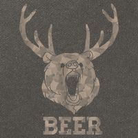 Bear Deer Beer Drinking Camo Antlers Hunting Camping Cotton Canvas Backpack