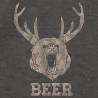 Bear Deer Beer Drinking Camo Antlers Hunting Camping Vector Backpack
