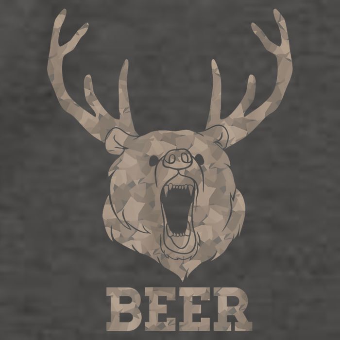 Bear Deer Beer Drinking Camo Antlers Hunting Camping Vector Backpack