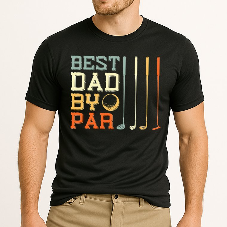 Best Dad By Par Golfer Father's Day Golfing Cooling Performance Crew T-Shirt