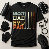Best Dad By Par Golfer Father's Day Golfing Cooling Performance Crew T-Shirt