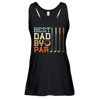 Best Dad By Par Golfer Father's Day Golfing Ladies Essential Flowy Tank