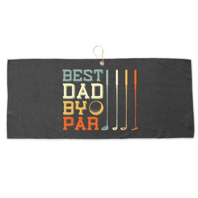 Best Dad By Par Golfer Father's Day Golfing Large Microfiber Waffle Golf Towel