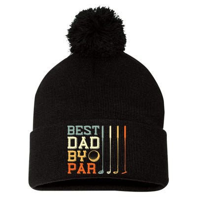 Best Dad By Par Golfer Father's Day Golfing Pom Pom 12in Knit Beanie
