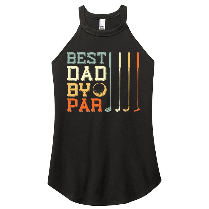 Best Dad By Par Golfer Father's Day Golfing Women's Perfect Tri Rocker Tank