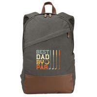 Best Dad By Par Golfer Father's Day Golfing Cotton Canvas Backpack