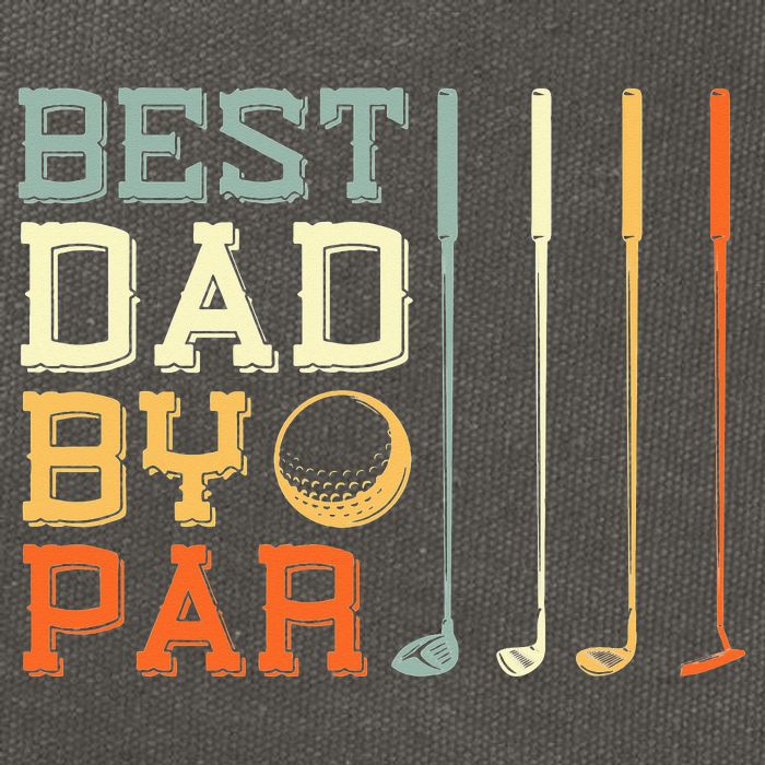 Best Dad By Par Golfer Father's Day Golfing Cotton Canvas Backpack