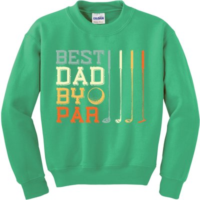 Best Dad By Par Golfer Father's Day Golfing Kids Sweatshirt
