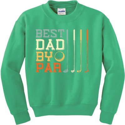 Best Dad By Par Golfer Father's Day Golfing Kids Sweatshirt