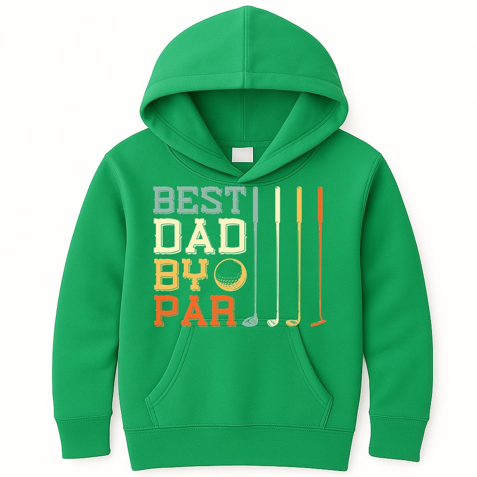 Best Dad By Par Golfer Father's Day Golfing Kids Hoodie