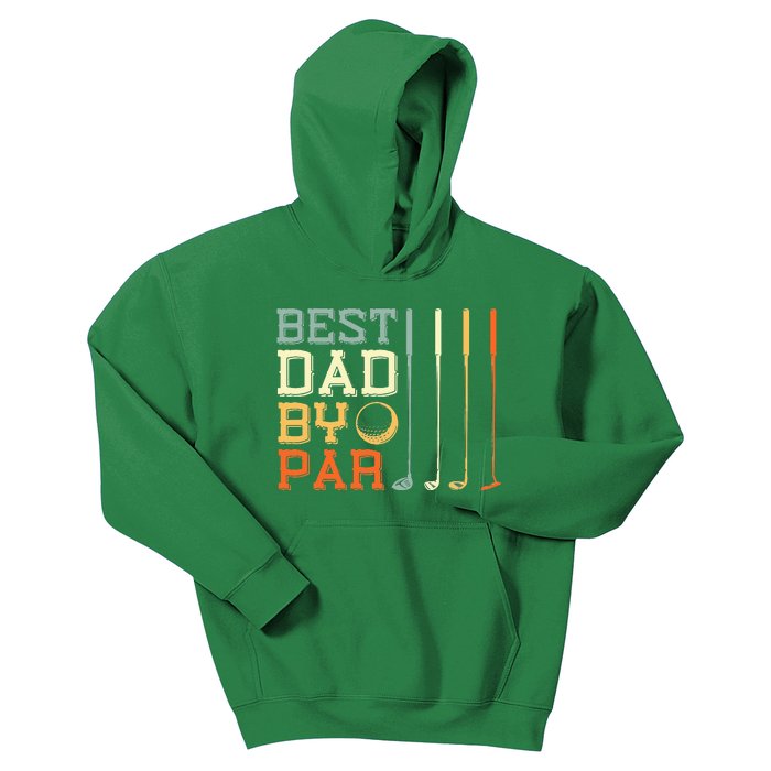 Best Dad By Par Golfer Father's Day Golfing Kids Hoodie