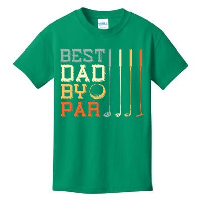 Best Dad By Par Golfer Father's Day Golfing Kids T-Shirt