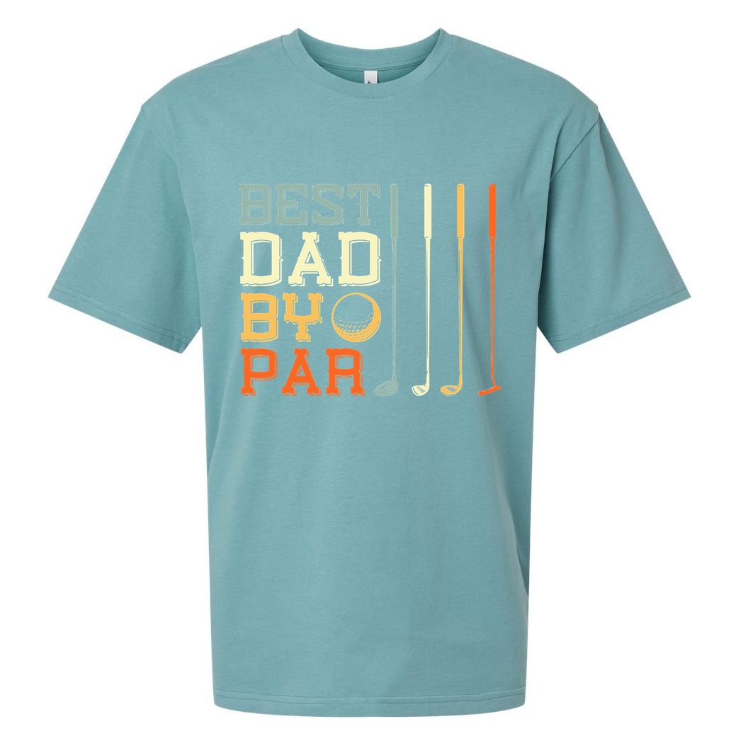 Best Dad By Par Golfer Father's Day Golfing Sueded Cloud Jersey T-Shirt