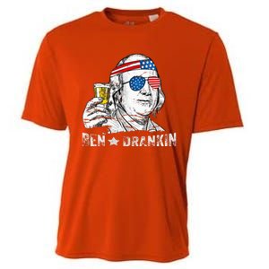 Ben Drankin Benjamin Franklin Drinking Beer Cooling Performance Crew T-Shirt