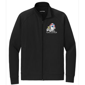 Ben Drankin Benjamin Franklin Drinking Beer Stretch Full-Zip Cadet Jacket