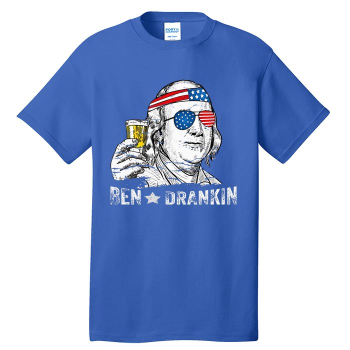 Ben Drankin Benjamin Franklin Drinking Beer Tall T-Shirt