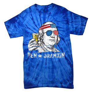 Ben Drankin Benjamin Franklin Drinking Beer Tie-Dye T-Shirt