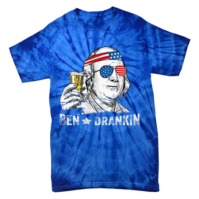 Ben Drankin Benjamin Franklin Drinking Beer Tie-Dye T-Shirt