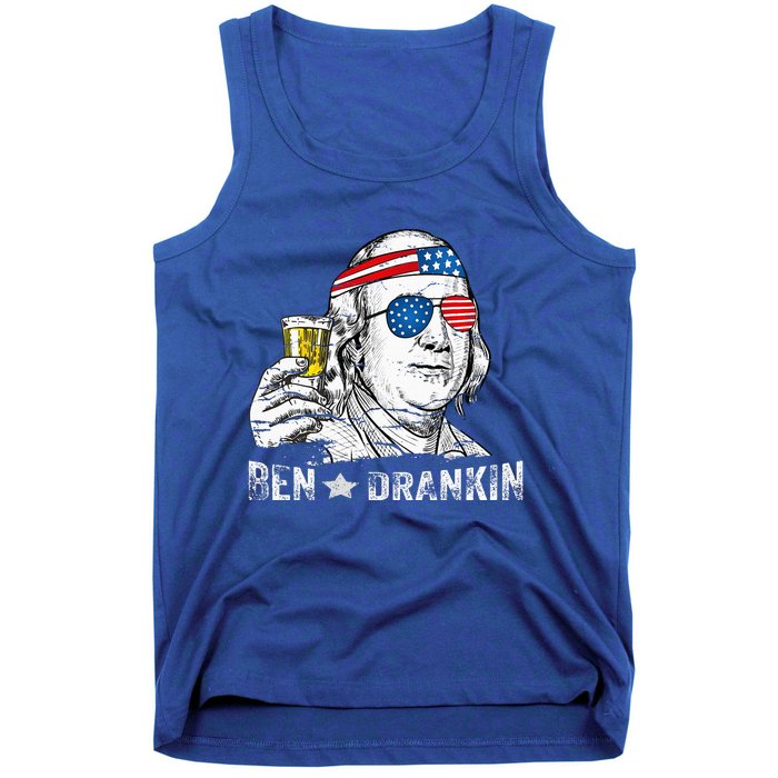 Ben Drankin Benjamin Franklin Drinking Beer Tank Top