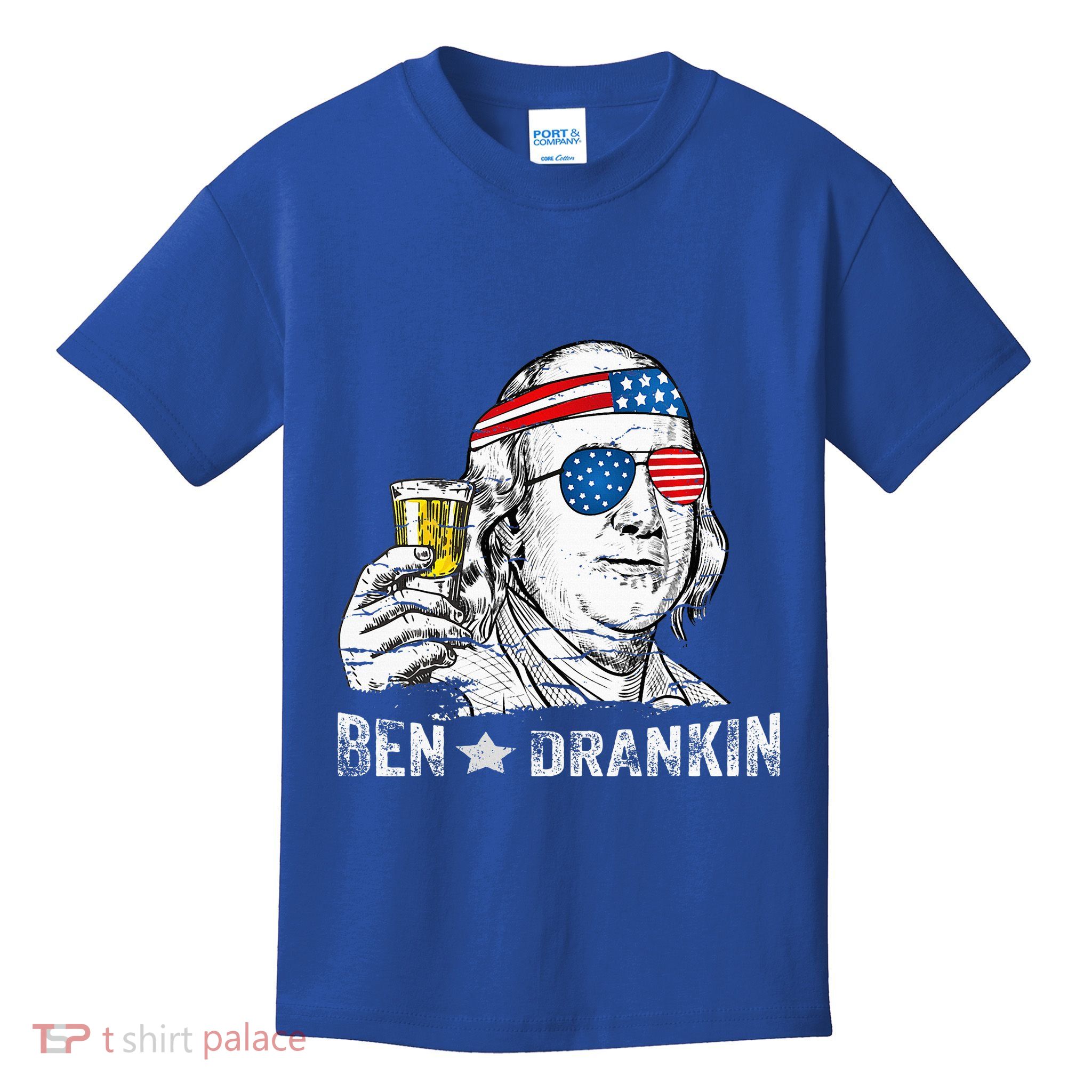 Ben Drankin Benjamin Franklin Drinking Beer Kids T-Shirt