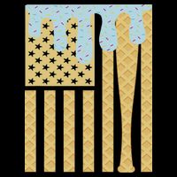 Baseball Drip Bat Dripping Ice Cream American Flag City Backpack