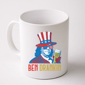 Ben Drankin Beer Benjamin Franklin 4th Of July Usa Flag Gift Funny Gift Coffee Mug