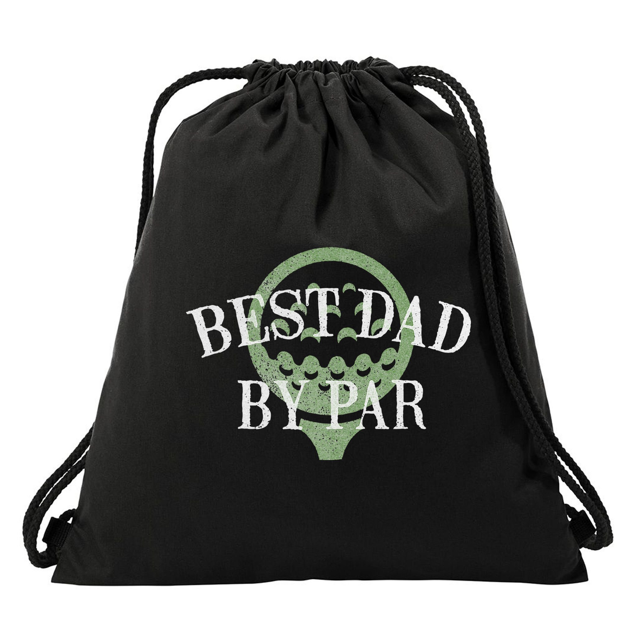Best Dad By Par Father's Day Golf Lover Gift Papa Golfer Drawstring Bag