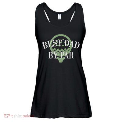 Best Dad By Par Father's Day Golf Lover Gift Papa Golfer Ladies Essential Flowy Tank