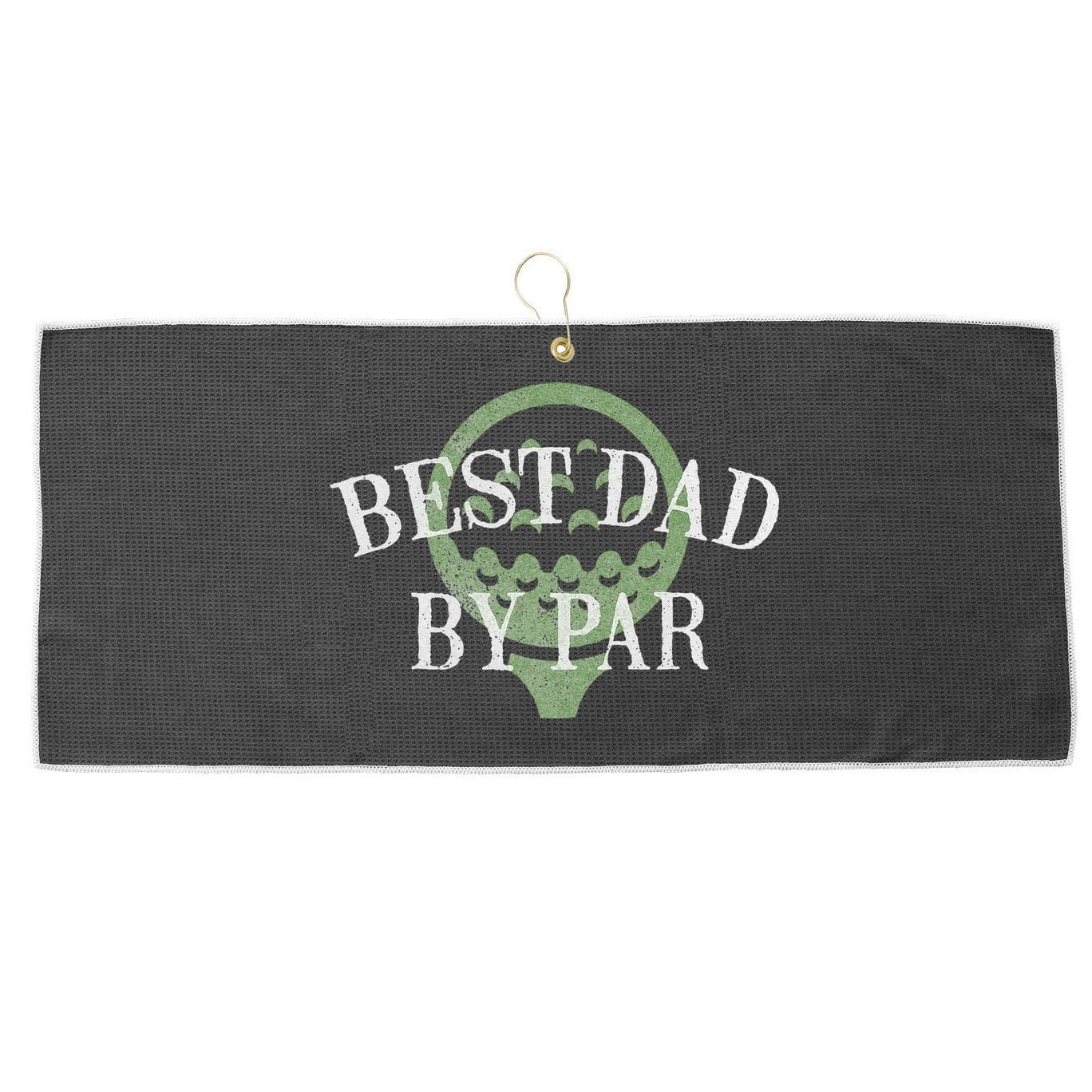 Best Dad By Par Father's Day Golf Lover Gift Papa Golfer Large Microfiber Waffle Golf Towel