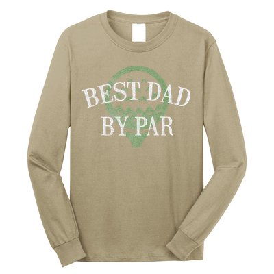 Best Dad By Par Father's Day Golf Lover Gift Papa Golfer Long Sleeve Shirt