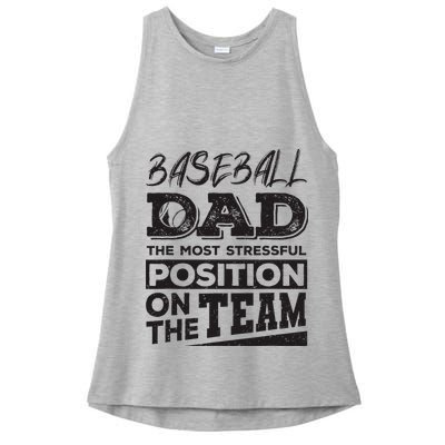 Baseball Dad Baseball Lover Ladies PosiCharge Tri-Blend Wicking Tank