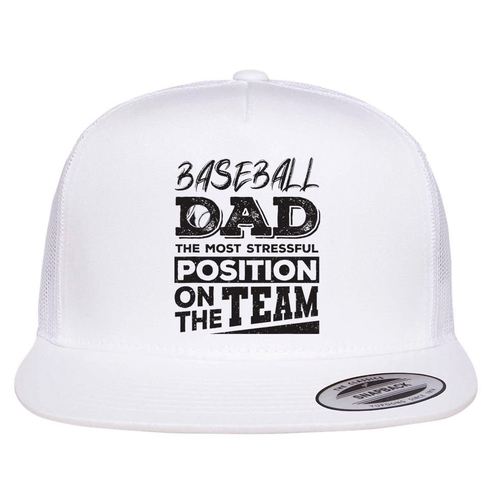 Baseball Dad Baseball Lover Flat Bill Trucker Hat