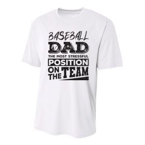 Baseball Dad Baseball Lover Youth Performance Sprint T-Shirt