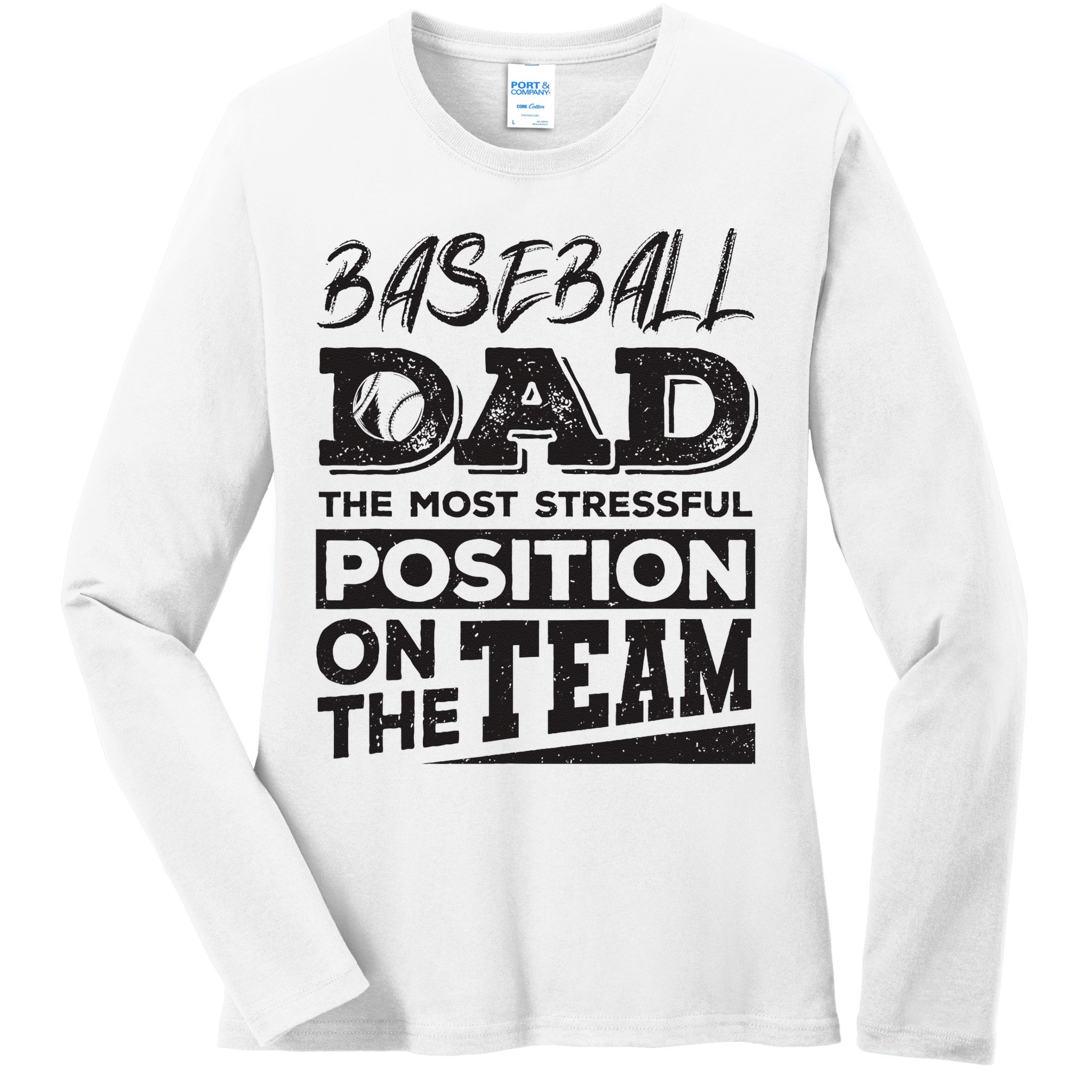 Baseball Dad Baseball Lover Ladies Long Sleeve Shirt