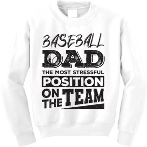 Baseball Dad Baseball Lover Kids Sweatshirt