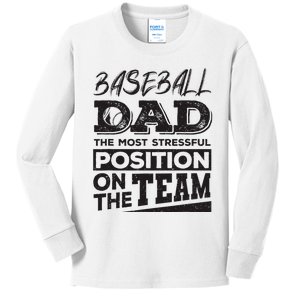 Baseball Dad Baseball Lover Kids Long Sleeve Shirt