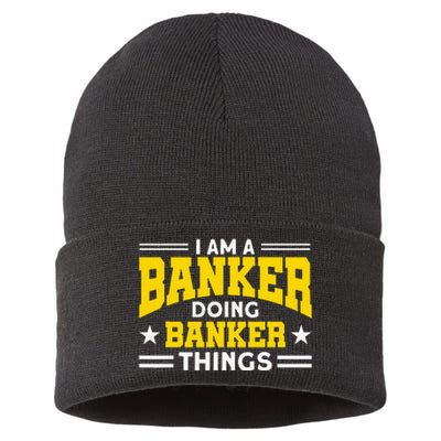 Banker Doing Banker Things For Banker Sustainable Knit Beanie