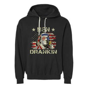 Ben Drankin Benjamin Franklin 4th Of July Garment-Dyed Fleece Hoodie