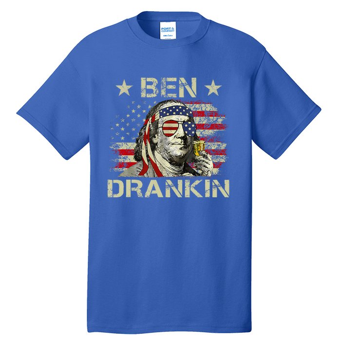 Ben Drankin Benjamin Franklin 4th Of July Tall T-Shirt