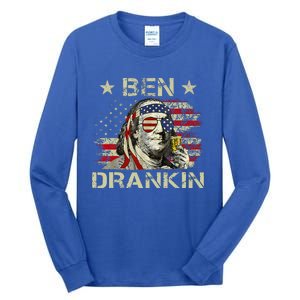 Ben Drankin Benjamin Franklin 4th Of July Tall Long Sleeve T-Shirt