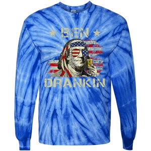 Ben Drankin Benjamin Franklin 4th Of July Tie-Dye Long Sleeve Shirt