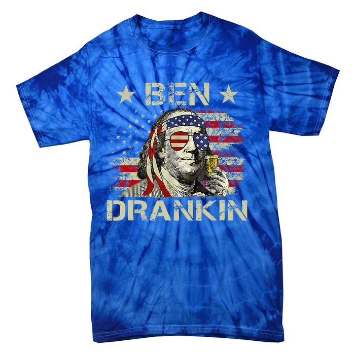 Ben Drankin Benjamin Franklin 4th Of July Tie-Dye T-Shirt