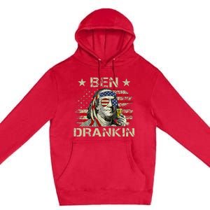 Ben Drankin Benjamin Franklin 4th Of July Premium Pullover Hoodie