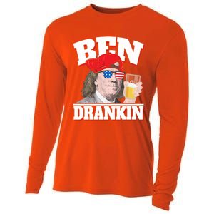 Ben Drankin Benjamin Franklin 4th Of July Gift Cooling Performance Long Sleeve Crew