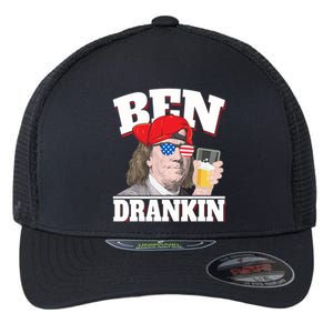 Ben Drankin Benjamin Franklin 4th Of July Gift Flexfit Unipanel Trucker Cap