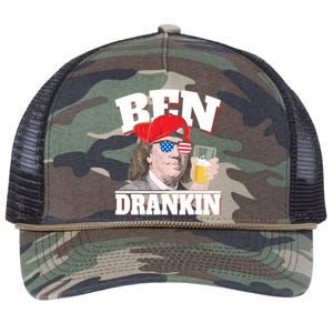 Ben Drankin Benjamin Franklin 4th Of July Gift Retro Rope Trucker Hat Cap