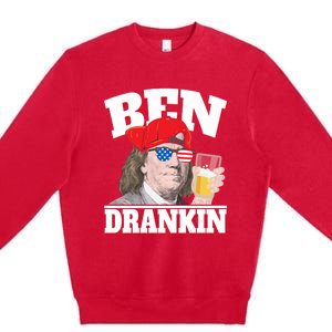 Ben Drankin Benjamin Franklin 4th Of July Gift Premium Crewneck Sweatshirt